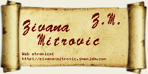 Živana Mitrović vizit kartica